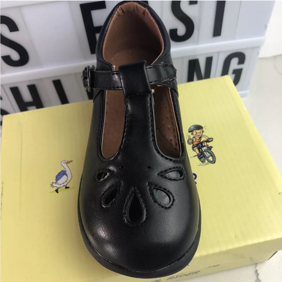 SCHOOL RIDER JACKIE School Shoes Girl Black Size 8 Metal pin closure - Picture 5 of 12